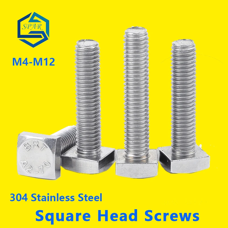 Square Head Screws Bolts Steel Square Head Bolt, GB35 Square Screw, Square Head Bolt Screw 304