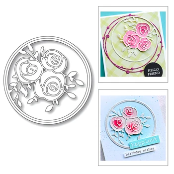 

Valentine's Day 3D Rose Flower Circle 2020 New Metal Cutting Dies For DIY Scrapbooking Album Decorative Embossing Craft Dies Cut