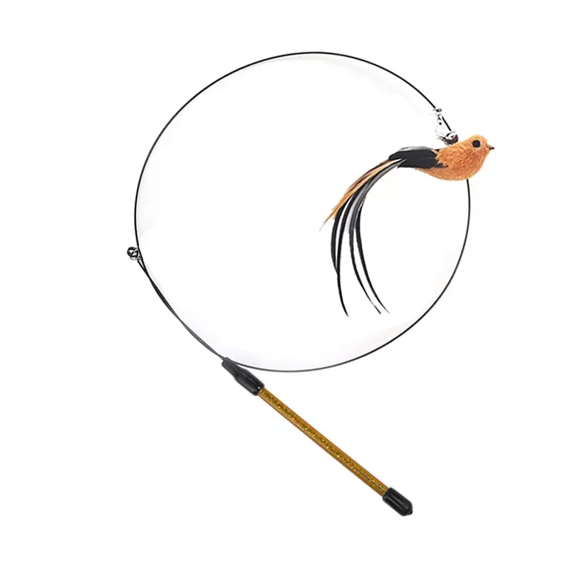 Suction Cup Simulation Bird Interactive Cat Toy Detachable Replacement Feather Bird for Kitten Teaser Play Chase Cat Stick Toys 