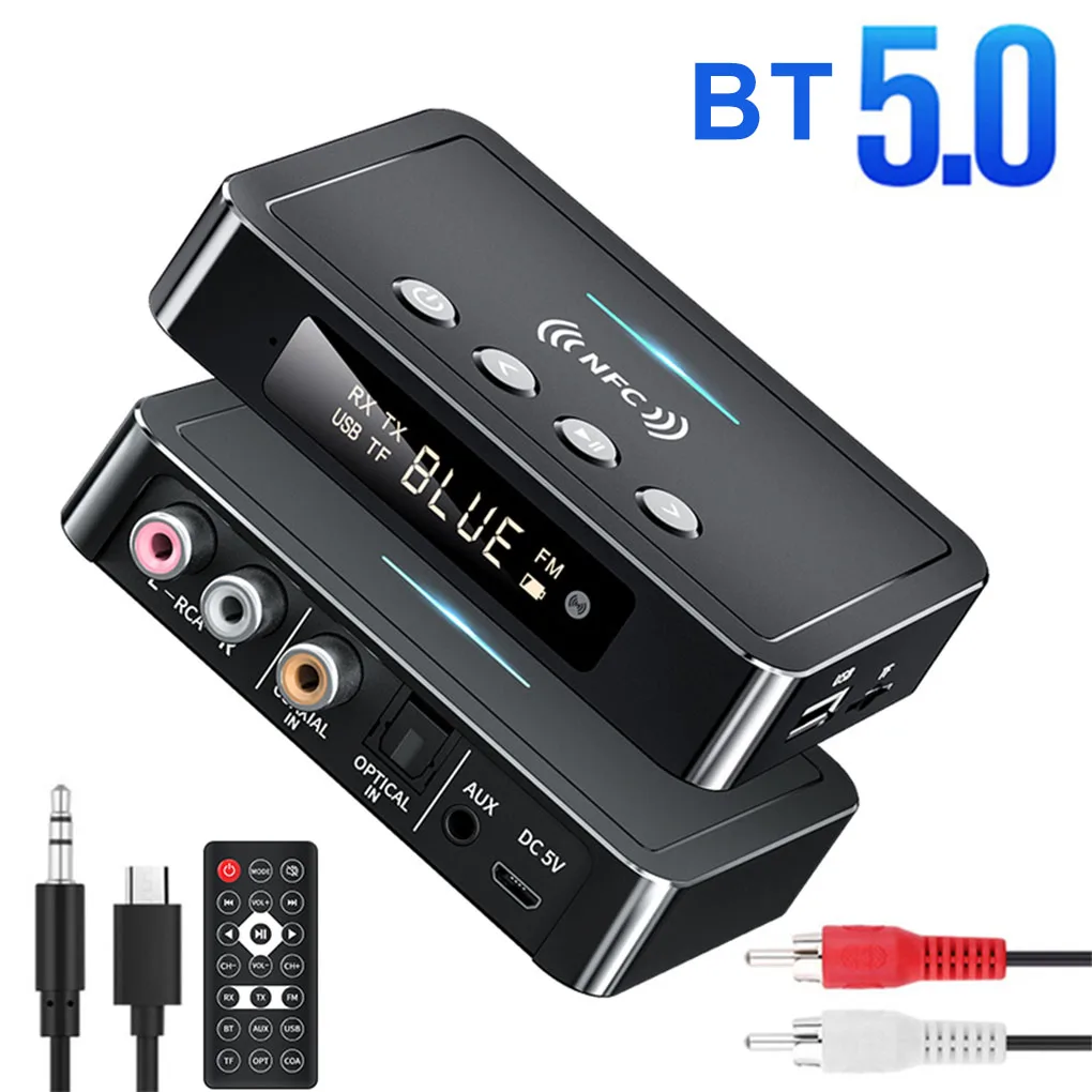 Bluetooth 5.0 Receiver Transmitter FM Stereo AUX 3.5mm Jack RCA Optical