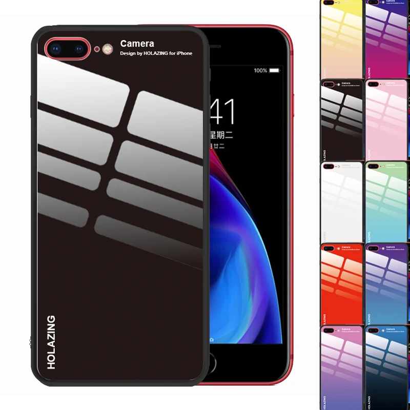 11 Colors for iPhone Pro Max XS XR X 8 Plus 7 6S Case Crystal Gradient Tempered Glass Cover Shockproof Shell | Мобильные телефоны и