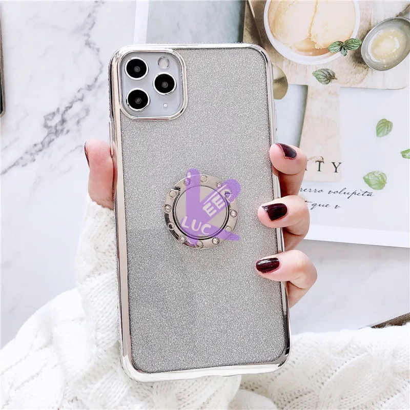 Luxury Plating Bling Diamond Silicone Case For Huawei P30 Lite Rhinestone Metal Finger Ring Holder Pro Cover Caqa | Мобильные