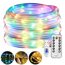 

Dimmable LED String Lights Waterproof USB Rechargeable Fairy Lights with 8 Modes Remote Control Party Xmas Decor