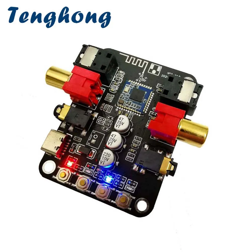 Tenghong Audio Bluetooth 5.0 Receiving Transmitter 5V Converter Fiber Coaxial Stereo Output 24bit-192K For Accessories | Электроника