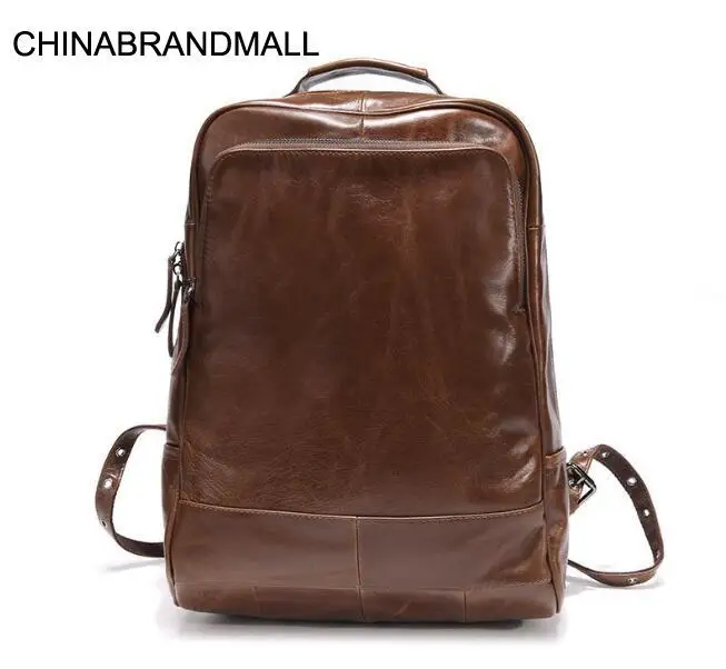 

Genuine leather calf skin men large capacity casual backpack high quality