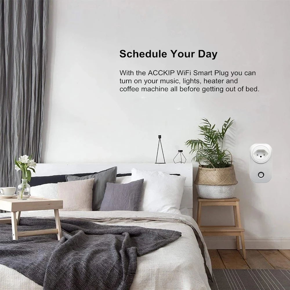 ACCKIP умная розетка WiFi, Швейцарский Стандарт, с монитором энергии, 16А, приложение Tuya, голосовое управление, Wifi, умная розетка