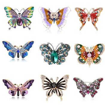 

1PC Vintage Crystal Brooch Pins For Women Dragonfly Butterfly Brooches Jewelry Fashion Wedding Party Bijoux Best Jewelry Gift