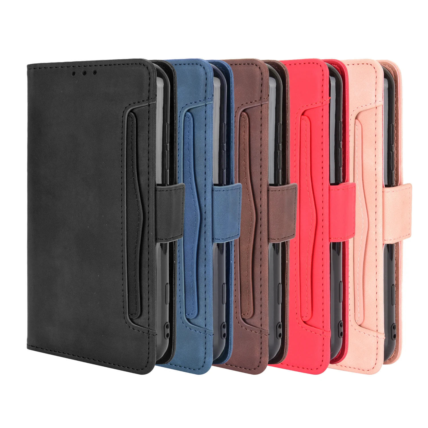 Leather Wallet Flip Case with Multi-Card Slots