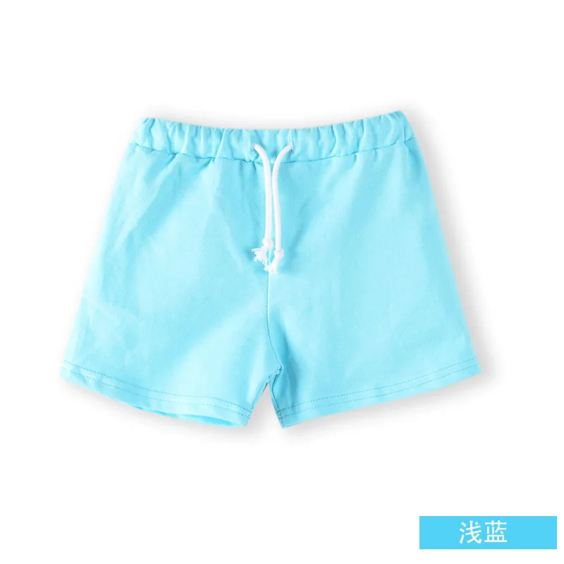 Blue 3 4 5 6 7 8 годы детская одежда из хлопка для маленьких мальчиков футболка с короткими Короткие шорты модные Карамельный цвет для отдыха Летние детские шорты для девочки, голубые шорты для пляжа - Цвет: Blue