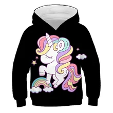 

Girls Unicorn Jacket Hoodie Cute Bao Pony Children's Sweater Autumn Fashion Casual Harajuku Jacket Sports Pullover 4-12 Years Ol