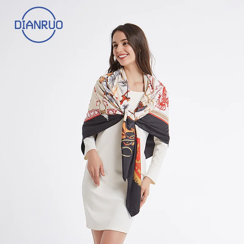 DIANRUO 2020 новый летний женский шелковый шарф с принтом модный шаль пляжные Хиджаб