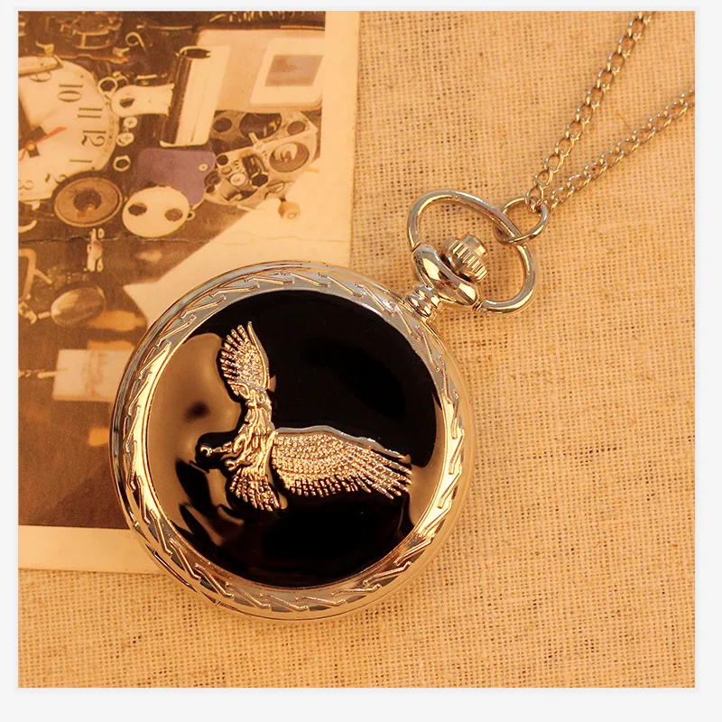 Reloj de bolsillo Vintage de lujo para hombre, collar de águila de acero inoxidable, colgante, reloj de bolsillo, Masculino, 2019