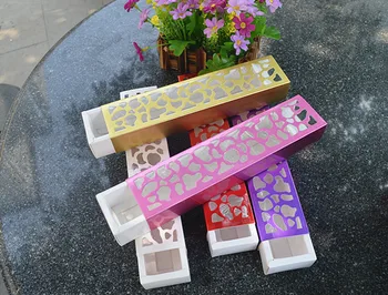 

100 pieces/lot wedding White luxury hollow macarons container/ chocolate box /candy packaging- free shipping