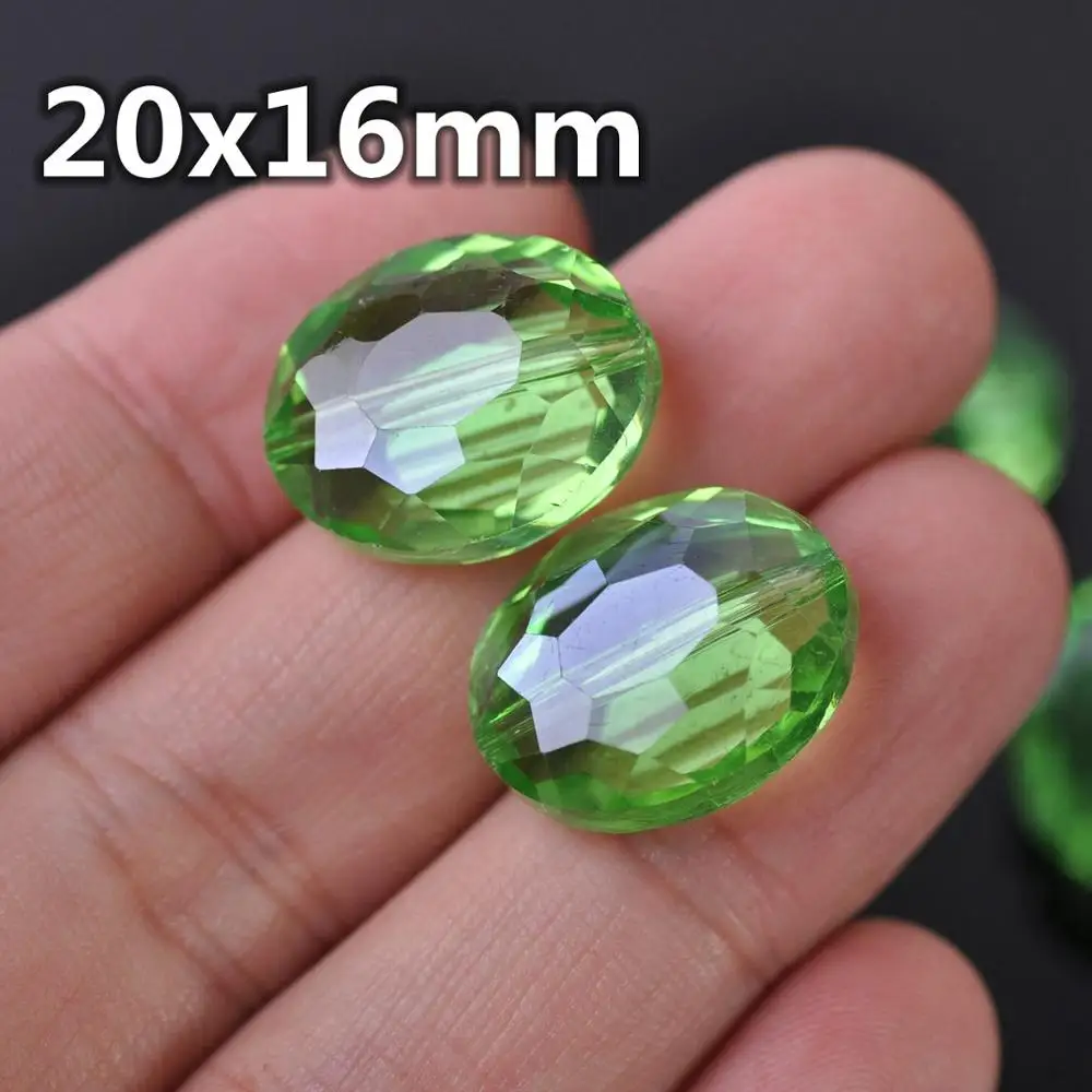 Crystal beads 10pcs 12x9mm 16x12mm 20x16mm Oval Faceted Crystal Glass Loose Beads Jewelry Making DIY Crafts