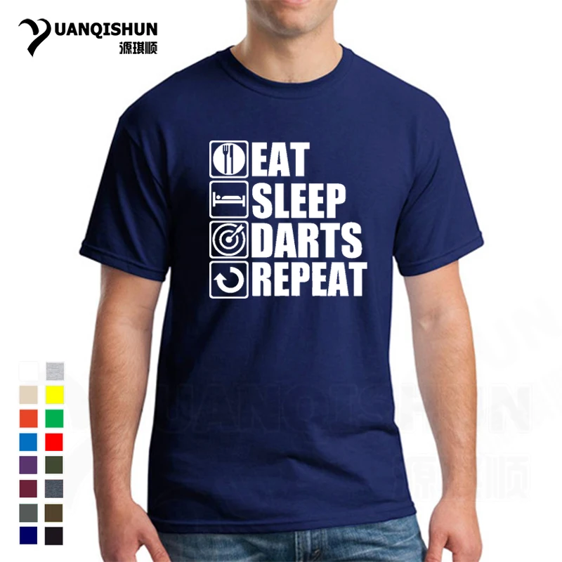 Футболки с надписью Eat Sleep и дротиками Забавные футболки короткими рукавами в