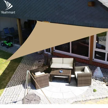 

Waterproof Garden Sun Shade Sail Canopy in Ivory 98% UV Block (3x3x3m Triangle)