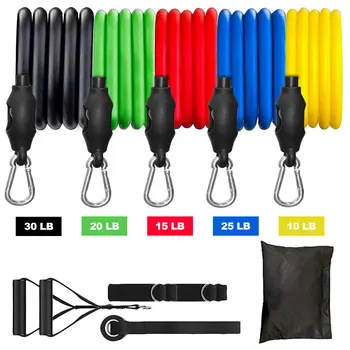 

11 Pcs Latex Resistance Bands Crossfit Training Exercise Yoga Tubes Pull Rope Resistance Training Gym Physical Pilates Fitness