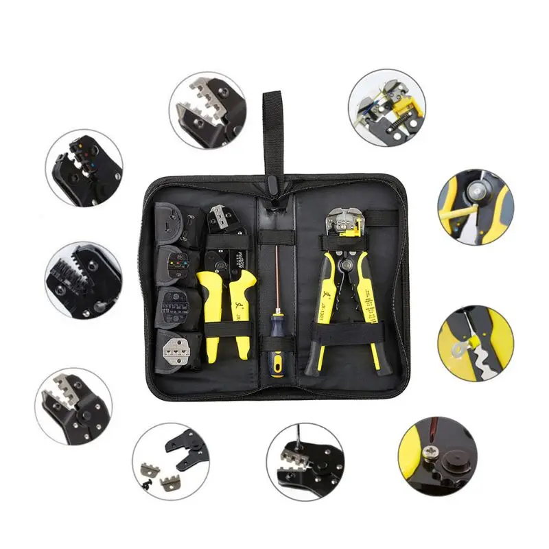 

4 In 1 Ratcheting Terminal Crimping Pliers Wire Crimpers Cord End Terminals Tool
