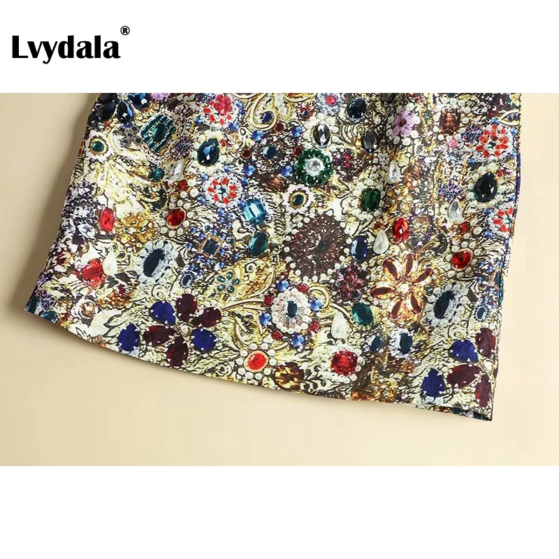 Lvydala новейшее подиумное платье женские с коротким рукавом Ретро принт платья для женщин роковой Ete