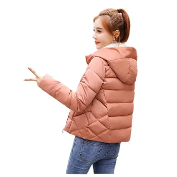 

Short Hooded Student Winter Down Coat Jacket Warm Women Casaco Feminino Abrigos Mujer Invierno 2018 Wadded Parkas Outwear 07