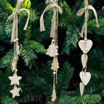 

Wooden Carved Pendant Cute Wooden Christmas Tree Pendant Ornament Christmas Gift Home Decoration Pendant