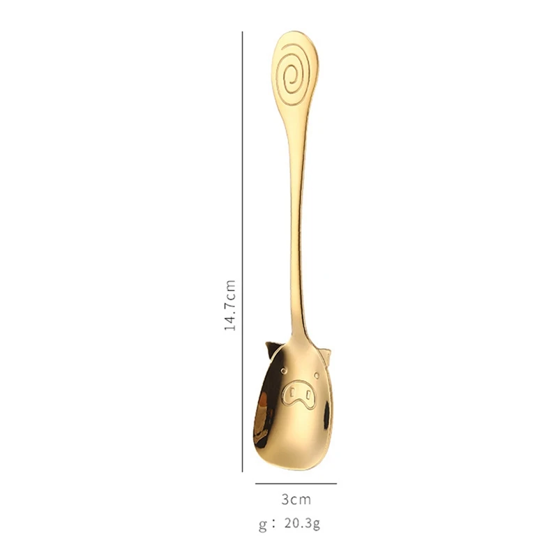 Креативная мультяшная детская ложка Милая свинья из нержавеющей стали столовые приборы Япония и Южная Корея креативная портативная ложка для десерта, кофе