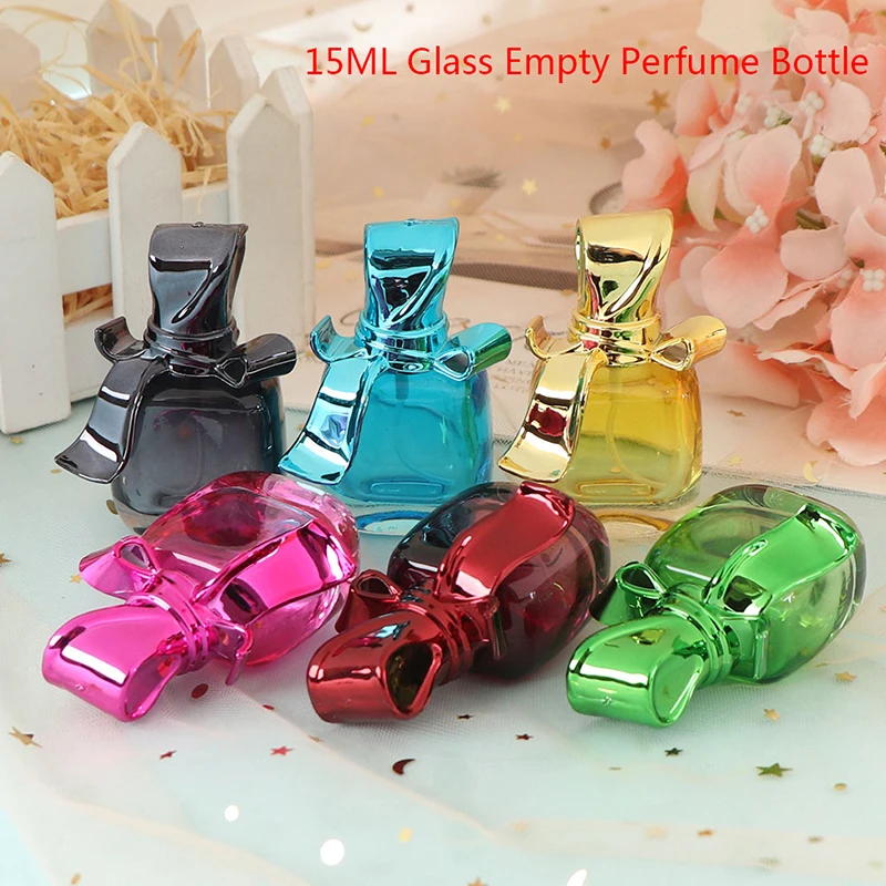 

1Pc 15ml Glass Empty Perfume Bottles Spray Atomizer Refillable Bottle Scent Case Makeup Tool 6 Colors