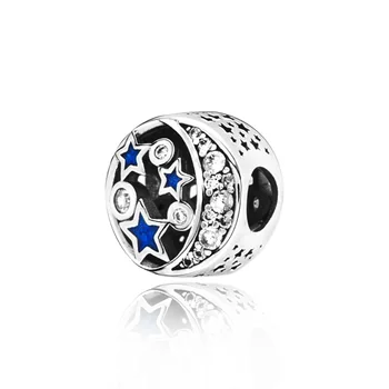 

Trendy 925 Sterling Silver Night Sky Charm Beads fit Original European Bracelets Women DIY Jewelry