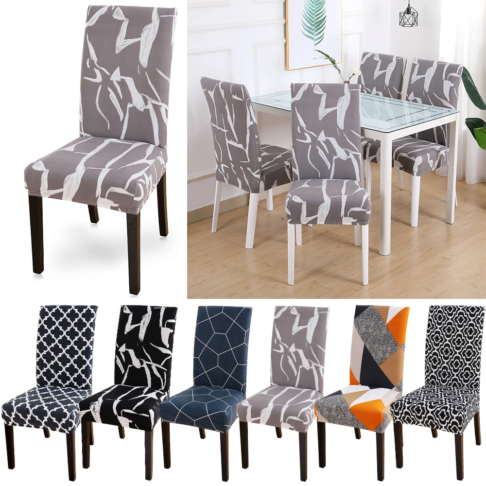 

Junejour | Geometric Pattern Dining Room Chair Cover Removable Washable Stretch Seat Cover 1pcs Elastic Chair Stretch Slipcovers
