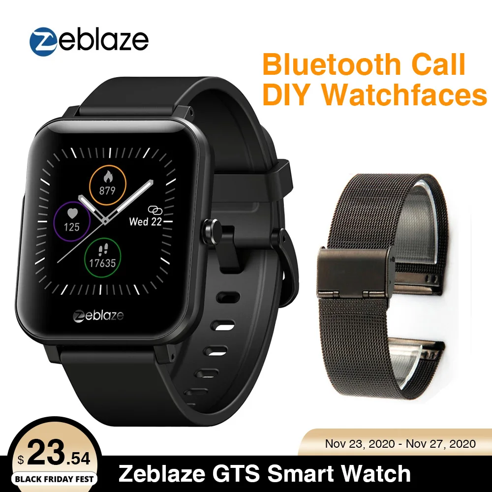 

Original Zeblaze GTS Smart Watch Bluetooth Call IP67 Waterproof 1.54 inch IPS Screen Heart Rate Monitor DIY Watchface Smartwatch