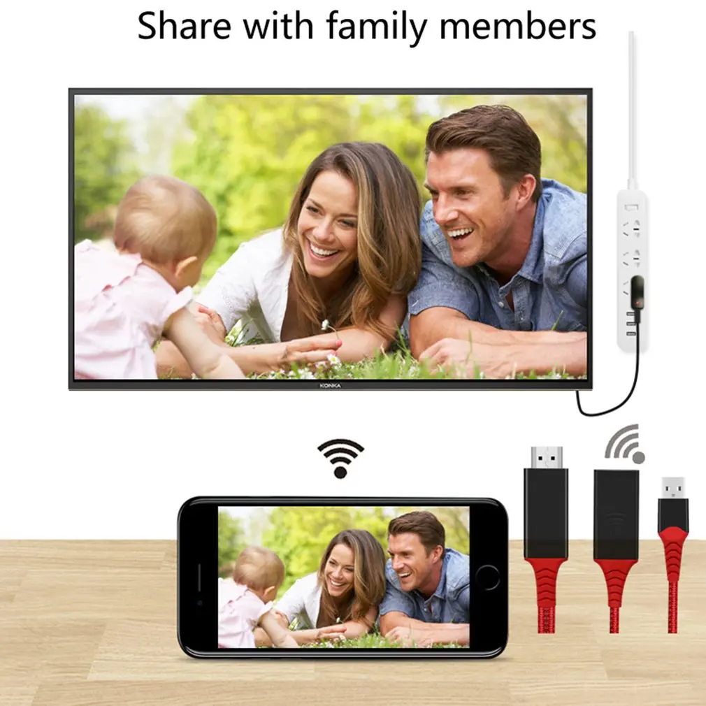 Usb женский 2в1 Hdtv беспроводной Hdmi видеокабель беспроводной дисплей адаптер для Iphone для samsung для Xiaomi для huawei