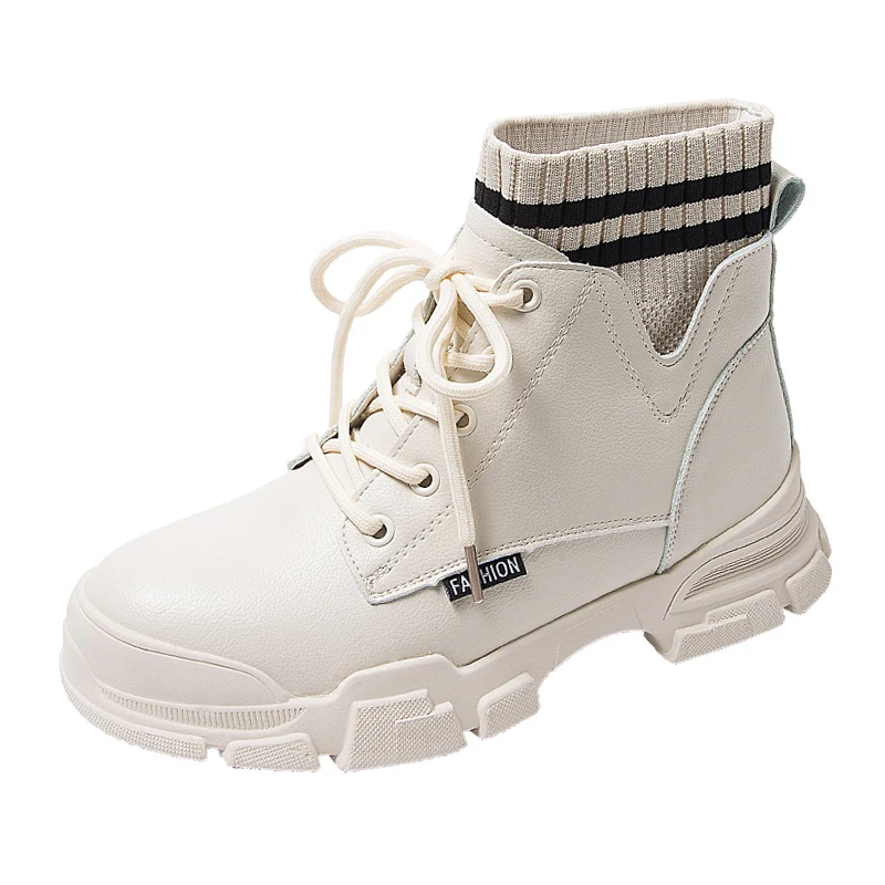 Boots Female women shoes 2020 New Autumn British Wind Genuine Leather Thick With Short Boots Motorcycle Boots High top sock boot Boots Female women shoes 2020 New Autumn British Wind Genuine Leather Thick With Short Boots Motorcycle Boots High top sock boot