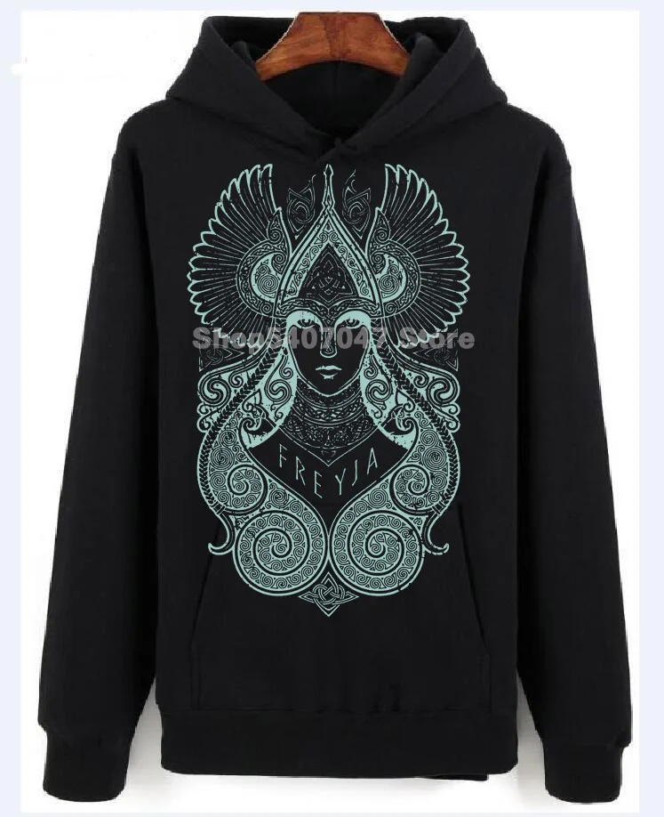 Freyja II Hoodies Sweaters Freya Freia Valhall Valhalla Viking Odin Goddess God 100% Cotton LONG Sleeves |