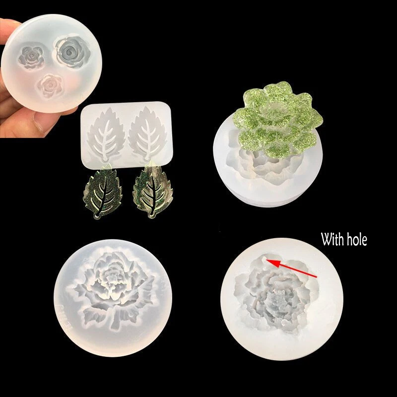 

Transparent Epoxy UV Resin Mold Silicone Molds for Pendant Jewelry Leaf Flower Style Jewelry Making Tools