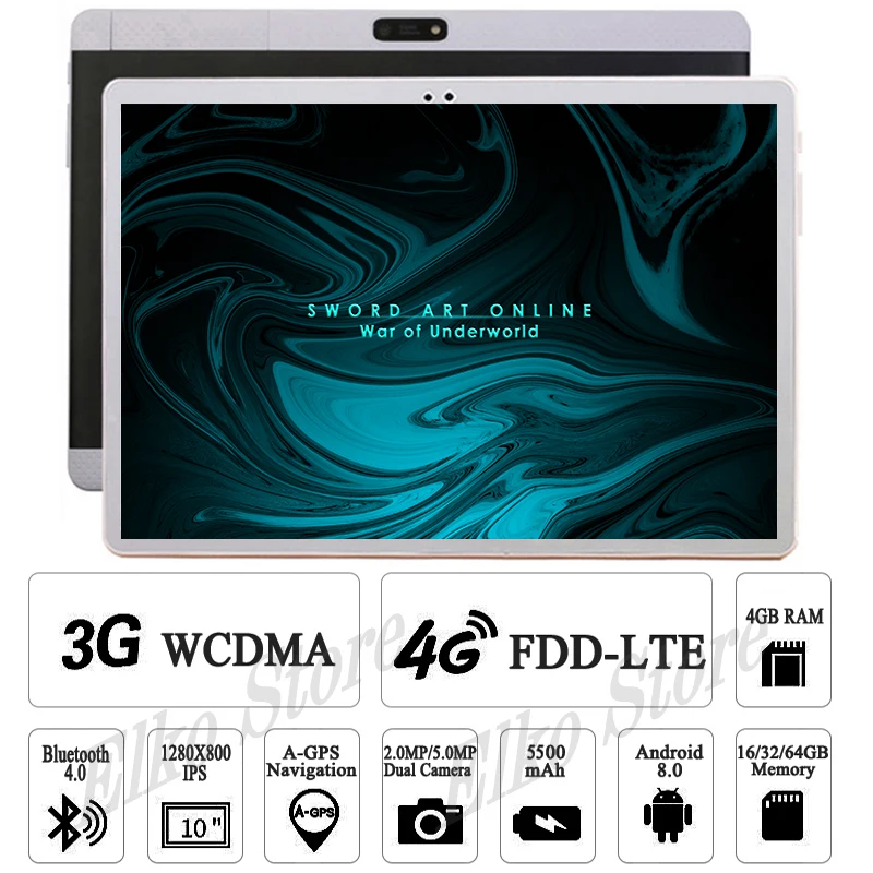 

2019 Newest 10 inch tablet PC Octa Core 4GB RAM 64GB ROM Android 8.0 Dual SIM Cards 3G 4G LTE WiFi Bluetooth Tablets 10.1+Gifts