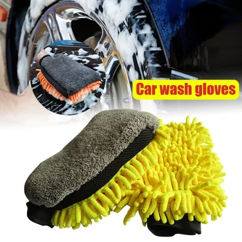 

Cleaning Glove Large Dust Remove Anti Scratch Double Sided Waterproof Car Wash Mitt Multifunctional Soft Microfiber Lint Free