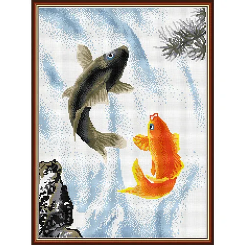 1 Everlasting love A fish прыгающая через ворота дракона китайская 5d алмазная картина Полная площадь рождественские украшения для домашнего подарка - Цвет: 1