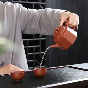 

Yixing raw ore purple sand teapot household high-end tea set collection handmade pot special gifts