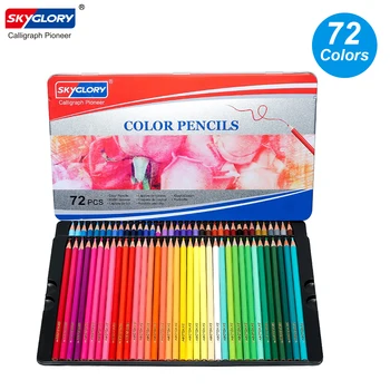 

12/24/36/72 Colors Pencil Set for Drawing Oil Colored Pencils Tin Box Set Art Supplies for Children Students Artists Sketching