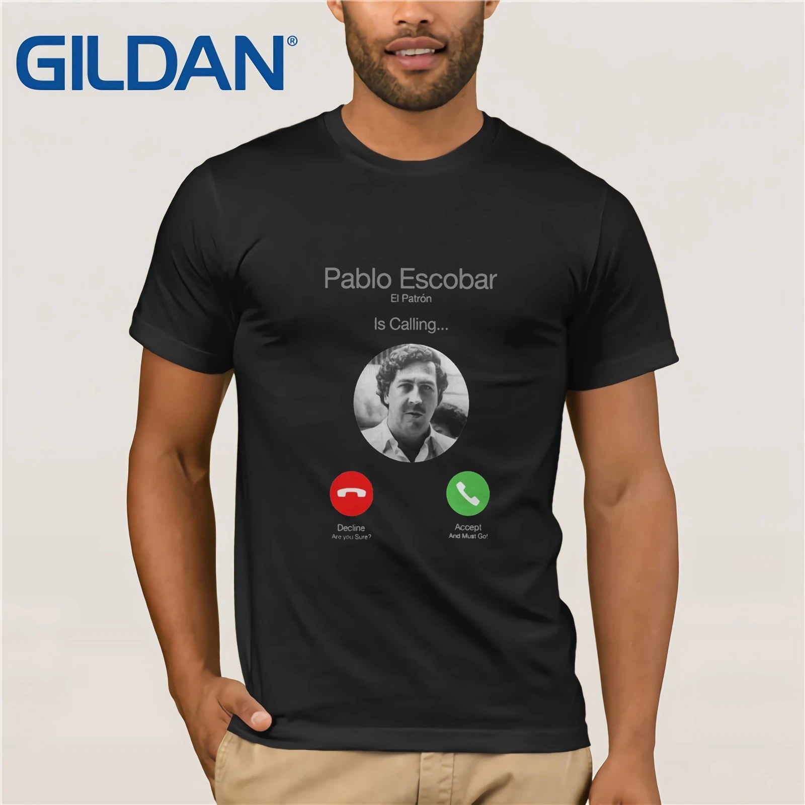 Pablo Escobar вызова Для Мужчин's футболки эль патрон забавные телефон хлопковые топы