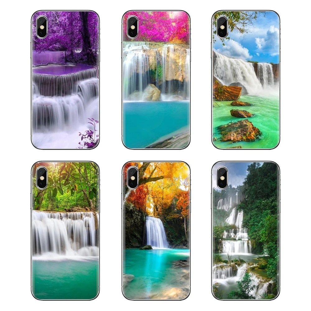 Для iPod Touch Apple iPhone 4 4s 5 5S SE 5C 6 6S 7 8 X XR XS Plus MAX прозрачный мягкий чехол Чехлы водопад