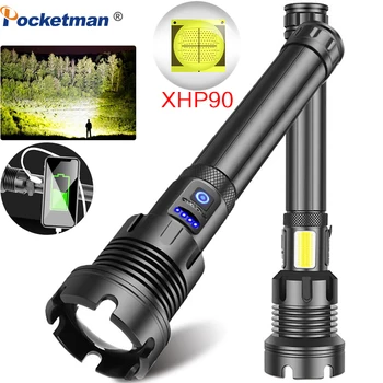 

Pocketman XHP90 LED Flashlight XHP50 Rechargeable USB Zoomable Torch Lanterna XHP70 18650 26650 Hunting Lamp for Camping Hiking