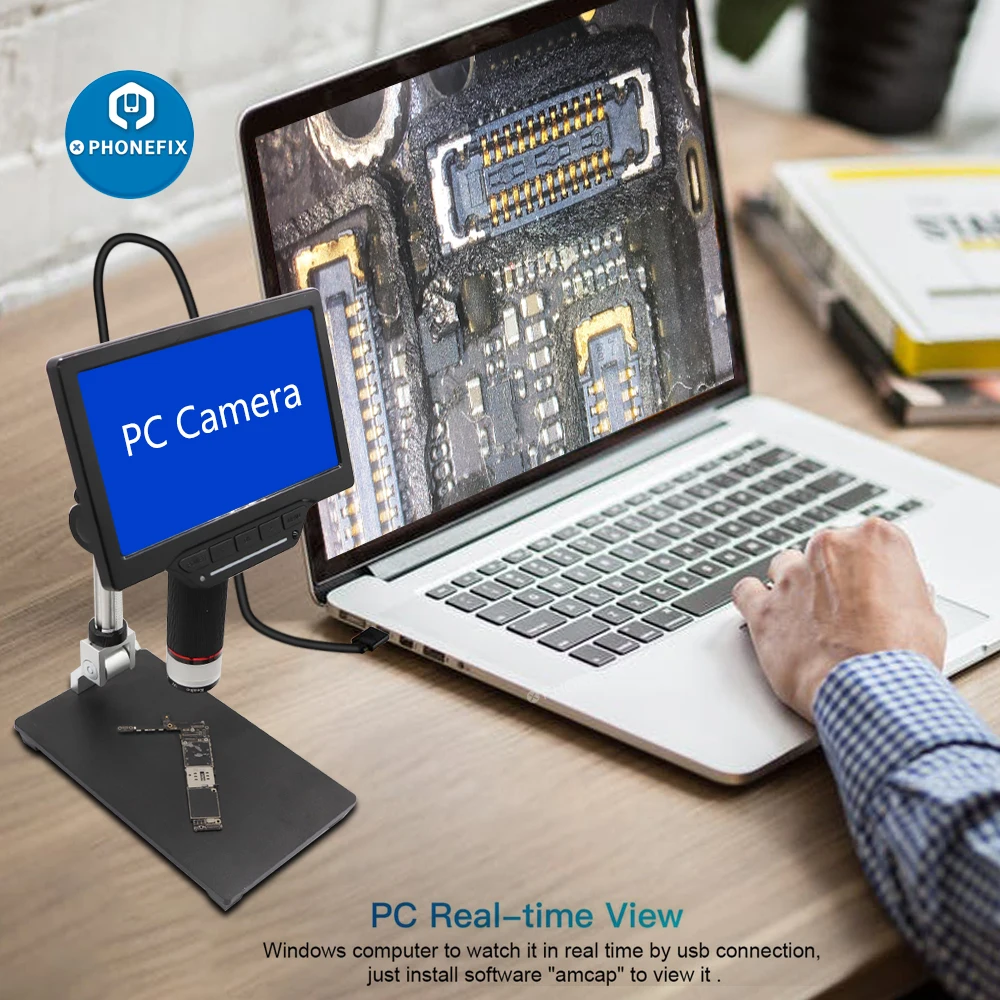 1000X Microscopio Usb Elettronico Saldatura Digitale Videocamera Per Microscopio Hd Telecamera Per Ingrandimento Endoscopio Lcd Da 4.3 Pollici Led