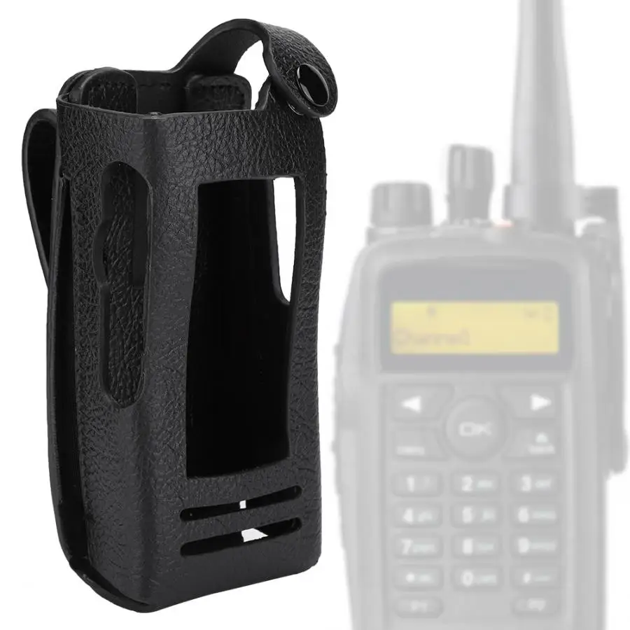 Walkie-Talkie жесткий кожаный чехол для Motorola P8268 двухсторонний радио с задним зажимом +