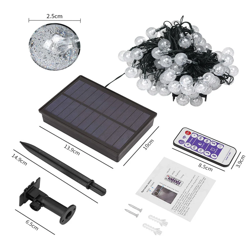 DIDIHOU 30/60LED солнечные лампы гирлянды с дистанционным управлением для наружного садового освещения