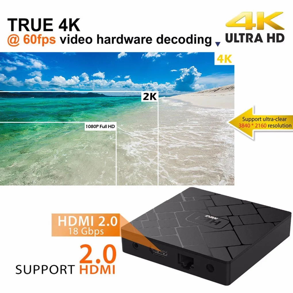 HK1 мини Smart tv BOX Android 8,1/Android 9,0 2 ГБ+ 16 Гб RK3229 четырехъядерный wifi 2,4G 4K 3D HK1mini Google Netflix телеприставка