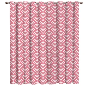 

Japanese Wave Pattern Window Treatments Curtains Valance Room Curtains Large Window Bathroom Blackout Curtains Bedroom Swag Wind