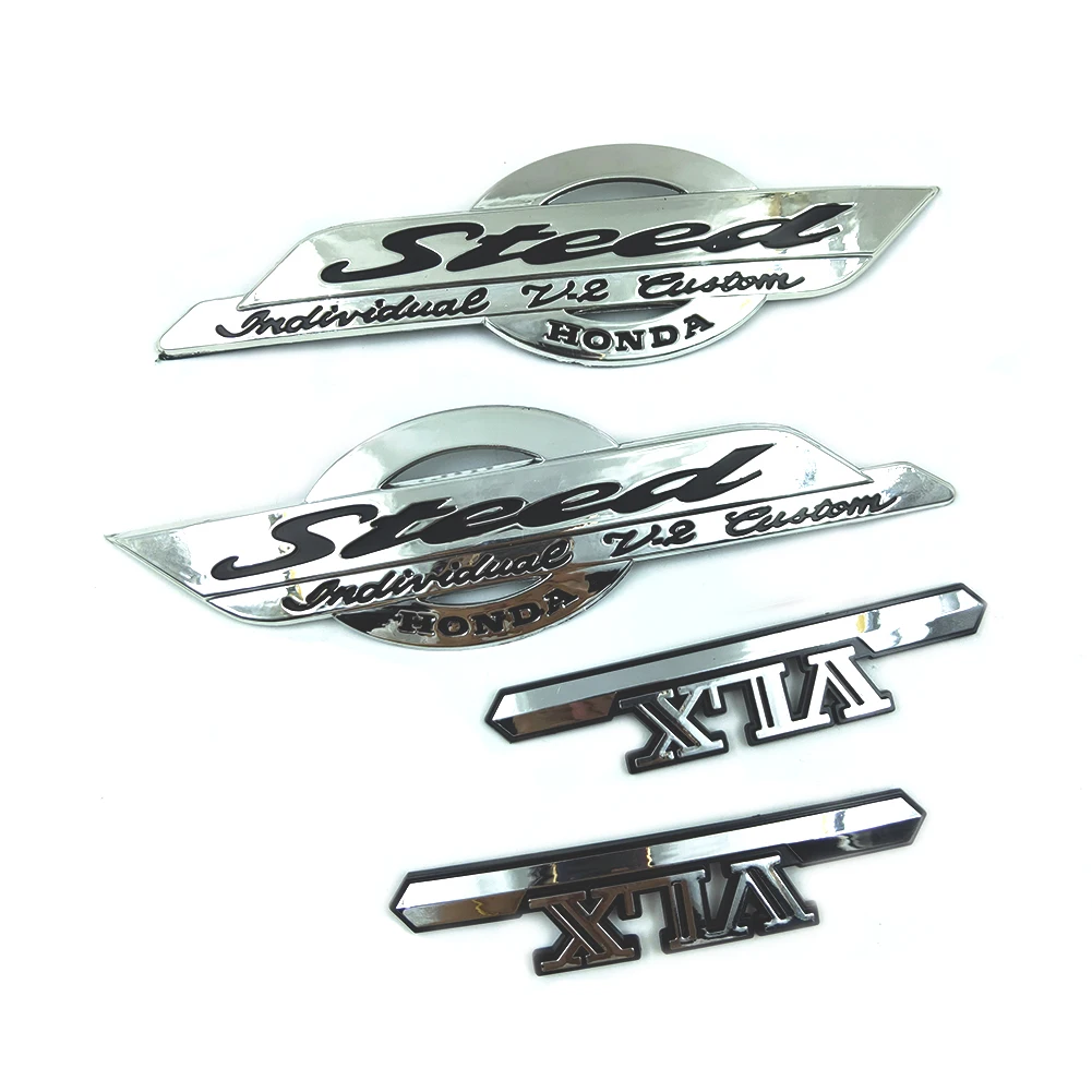 

Motorcycle Stickers Chrome Motorbike Fuel Gas Tank Emblem Badge Decals for Honda Steed 400/600 VLX 400/600