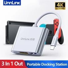 

UNNLINK Switch Docking Station Switch Dock TV Dock USB C to 4K HDMI USB 3.0 Hub for Macbook Pro/Air Projector Type C Hub Adapter