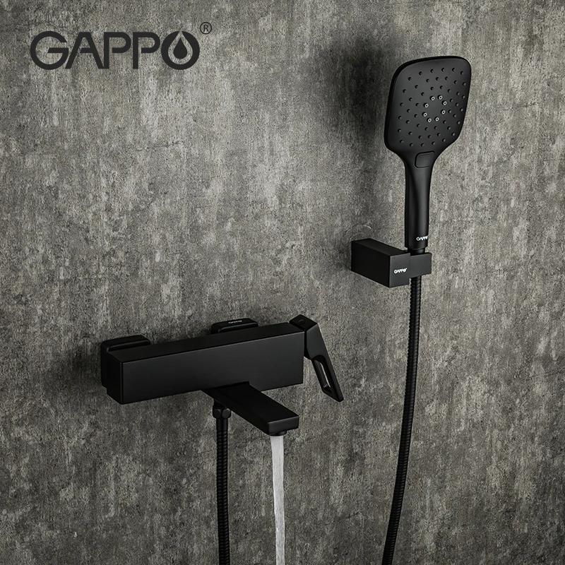 GAPPO bath rain shower black faucet Bathtub Faucet tap wall bathroom shower tap bath sink faucet water mixer system